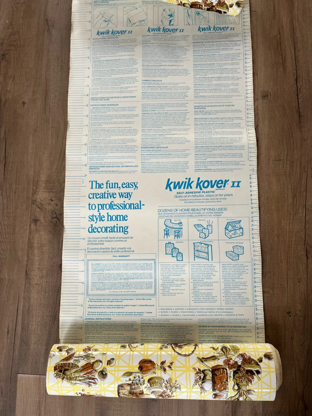 Vintage 70’s Kwik Kover kitch kitchen contact paper roll